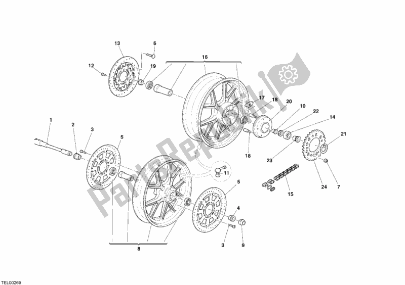 Todas las partes para Ruedas de Ducati Superbike 999 RS 2005